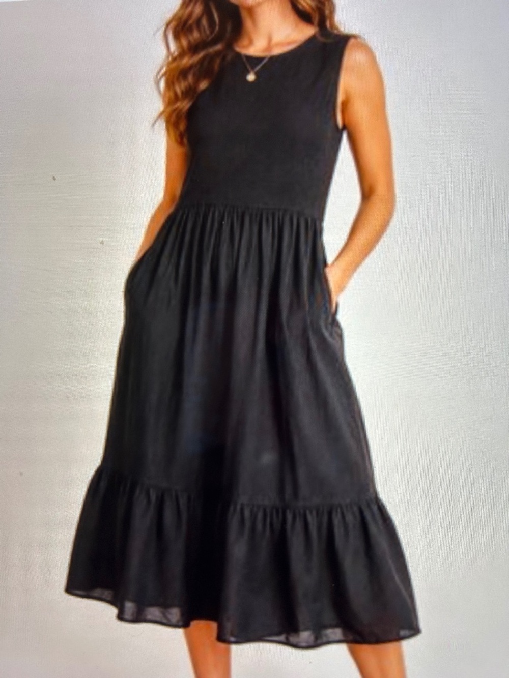 J Crew NWOT Black sleeveless lined coolcotton minimalist women’s midi dressSz 4